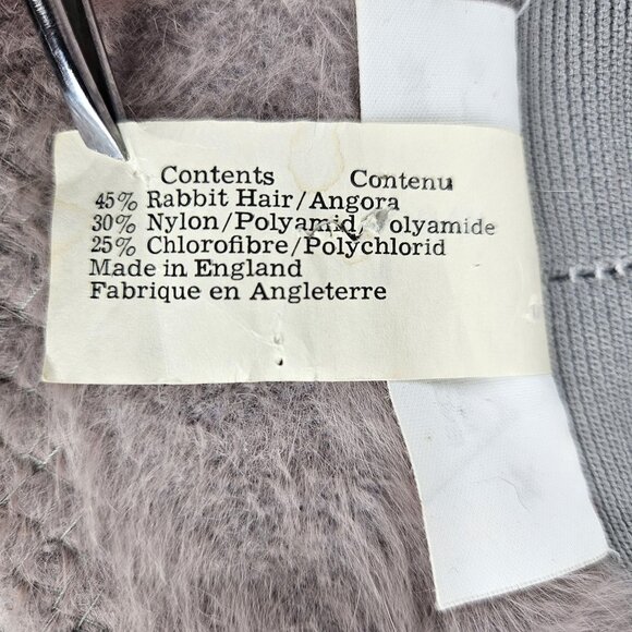 Vint Kangol Hat Bucket Cloche Fitted Womens Rabbit Angora Feather England 90s - Picture 11 of 11